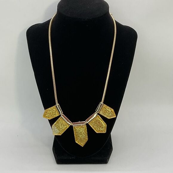 Traci Lynn Gold Toned Necklace with Geometric Pendants - Picture 1 of 4